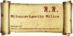 Miloszavlyevits Milica névjegykártya